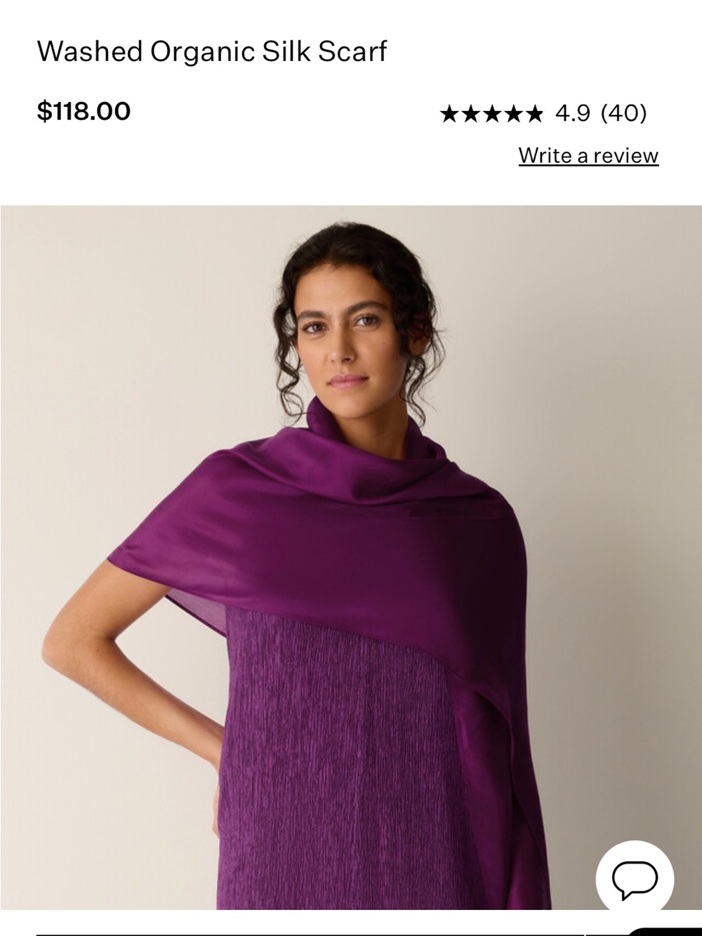 Eileen Fisher Washed Organic Silk Scarf in Deep Purple